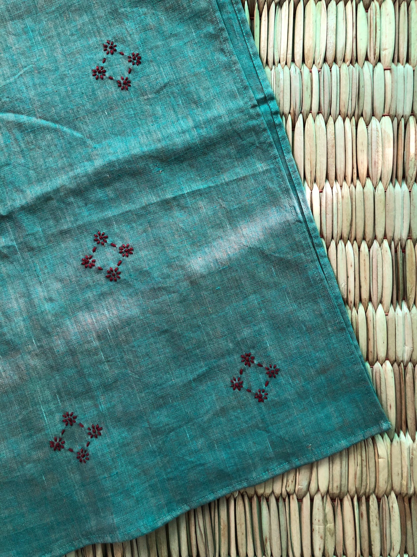Sashiko-Inspired Khadi Stole