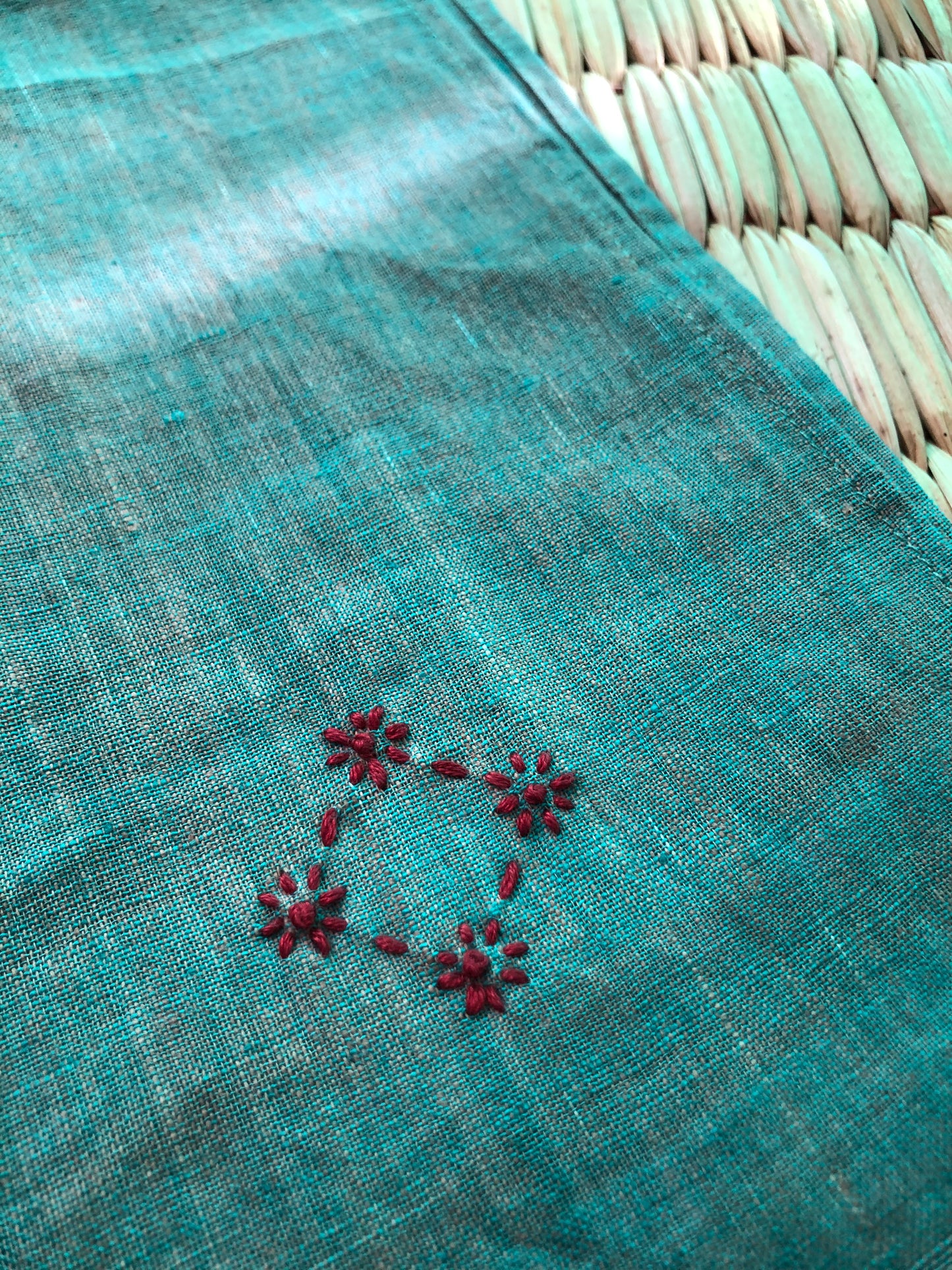 Sashiko-Inspired Khadi Stole
