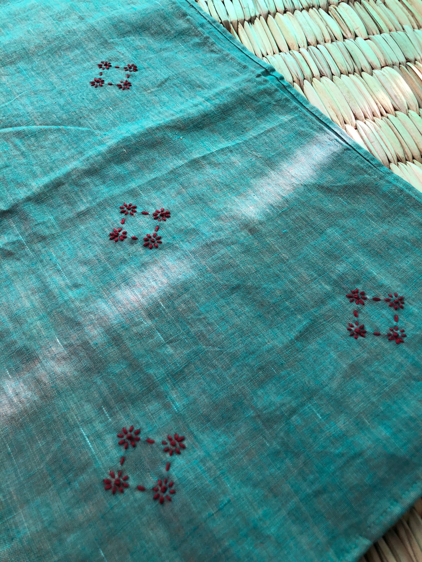 Sashiko-Inspired Khadi Stole