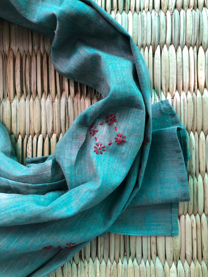 Sashiko-Inspired Khadi Stole