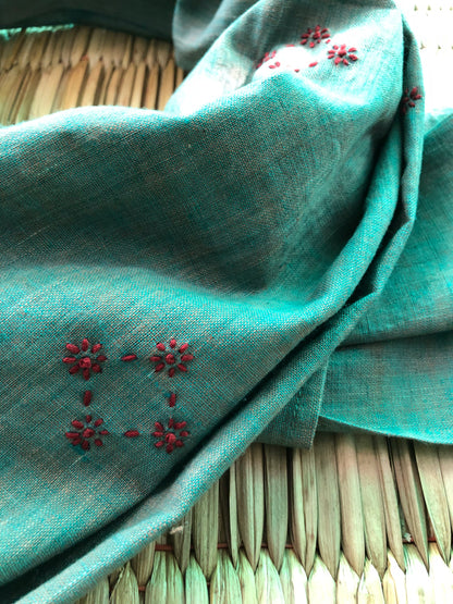 Sashiko-Inspired Khadi Stole