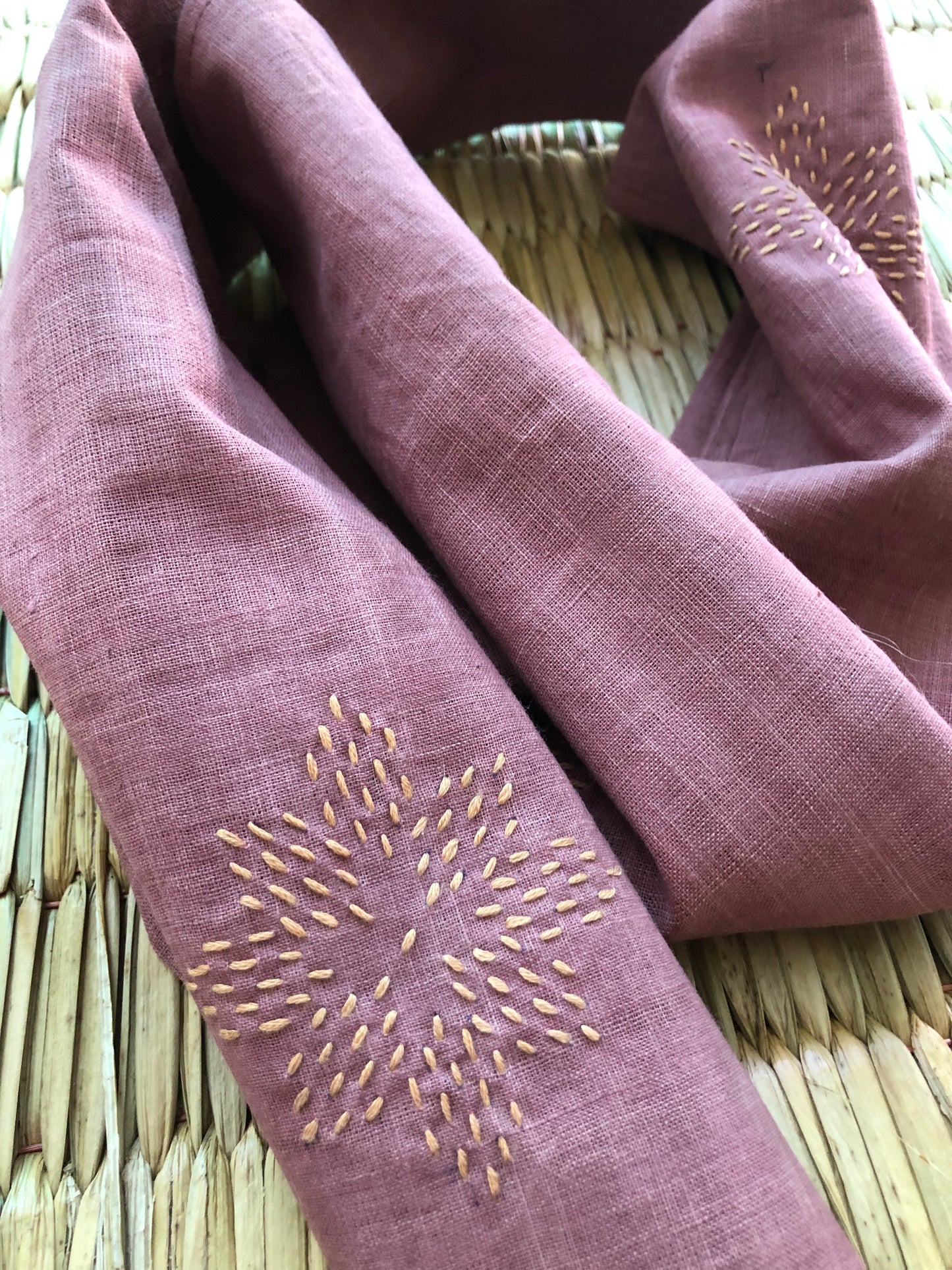 Sashiko-Inspired Khadi Stole