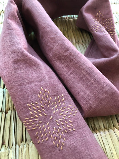 Sashiko-Inspired Khadi Stole