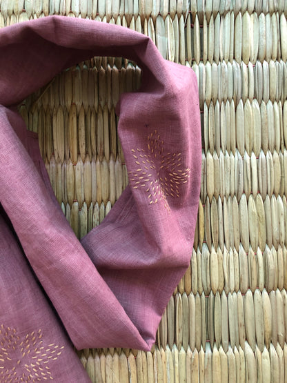 Sashiko-Inspired Khadi Stole