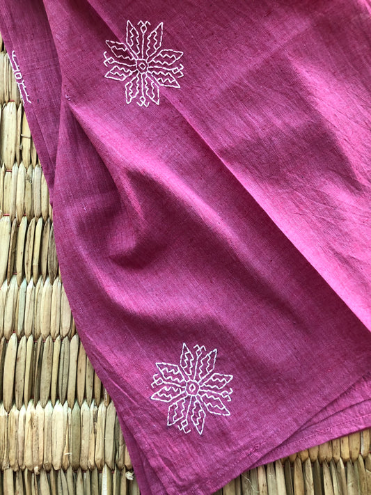Khadi Stole with Kasuti Embroidery