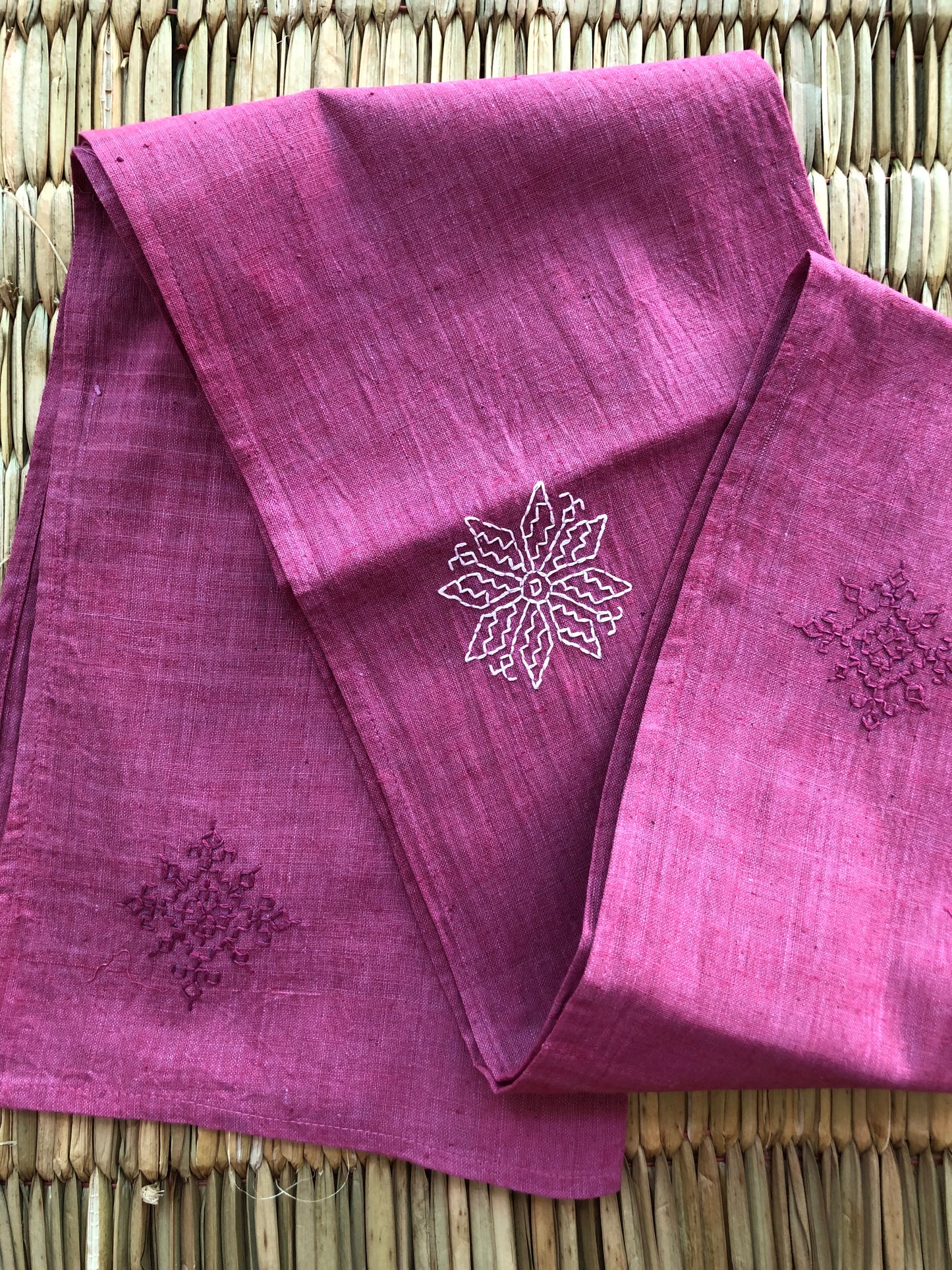Khadi Stole with Kasuti Embroidery