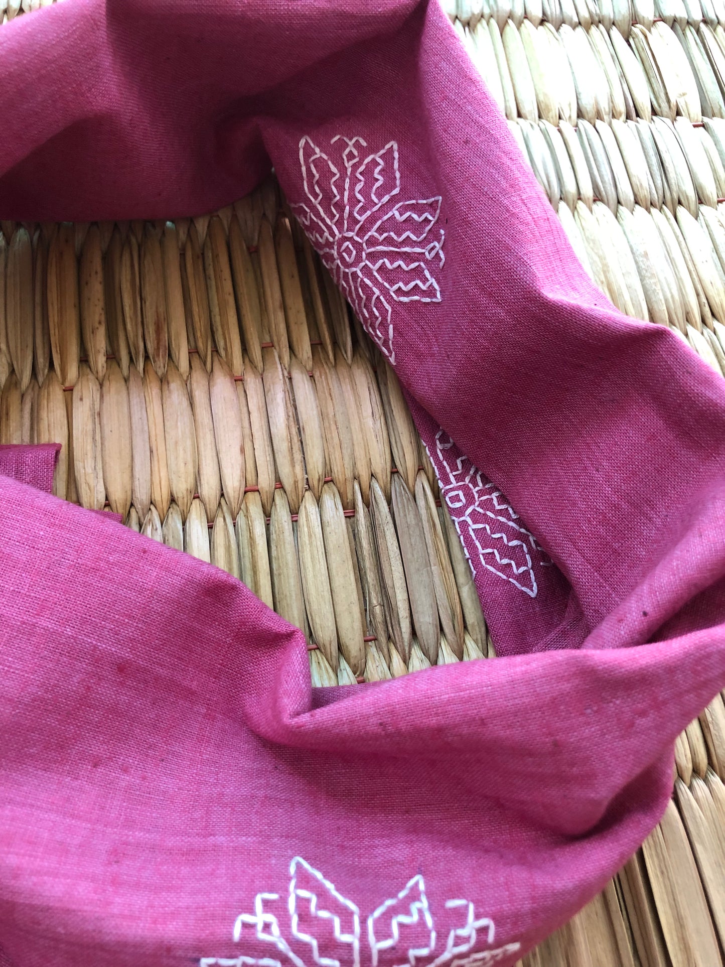 Khadi Stole with Kasuti Embroidery