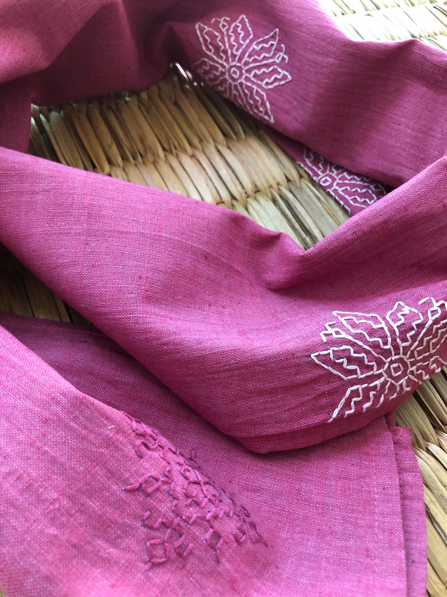 Khadi Stole with Kasuti Embroidery