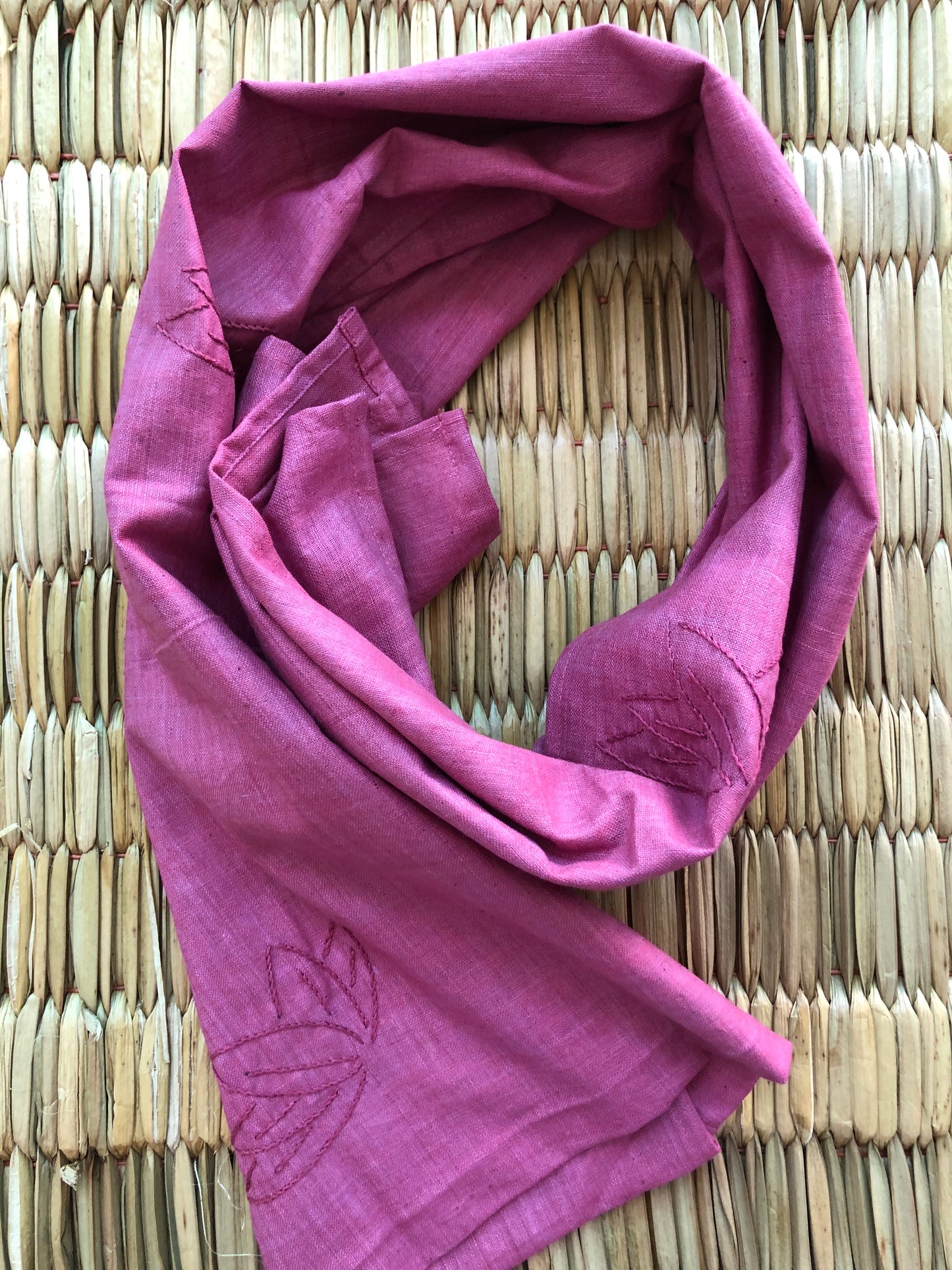 Sashiko-Inspired Khadi Stole