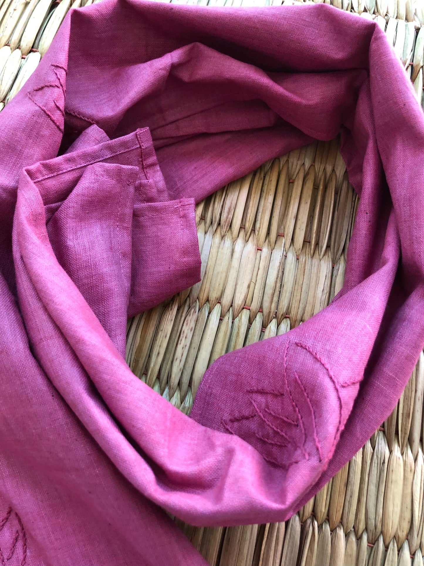 Sashiko-Inspired Khadi Stole