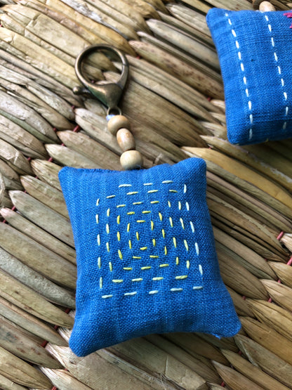 Hand-Embroidered Keychains/Bag Tags (Set of 3)