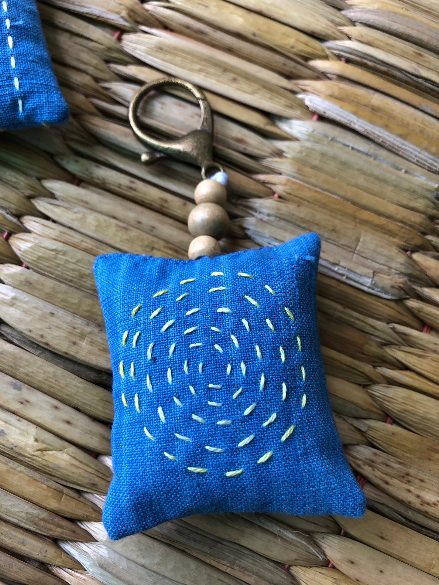 Hand-Embroidered Keychains/Bag Tags (Set of 3)