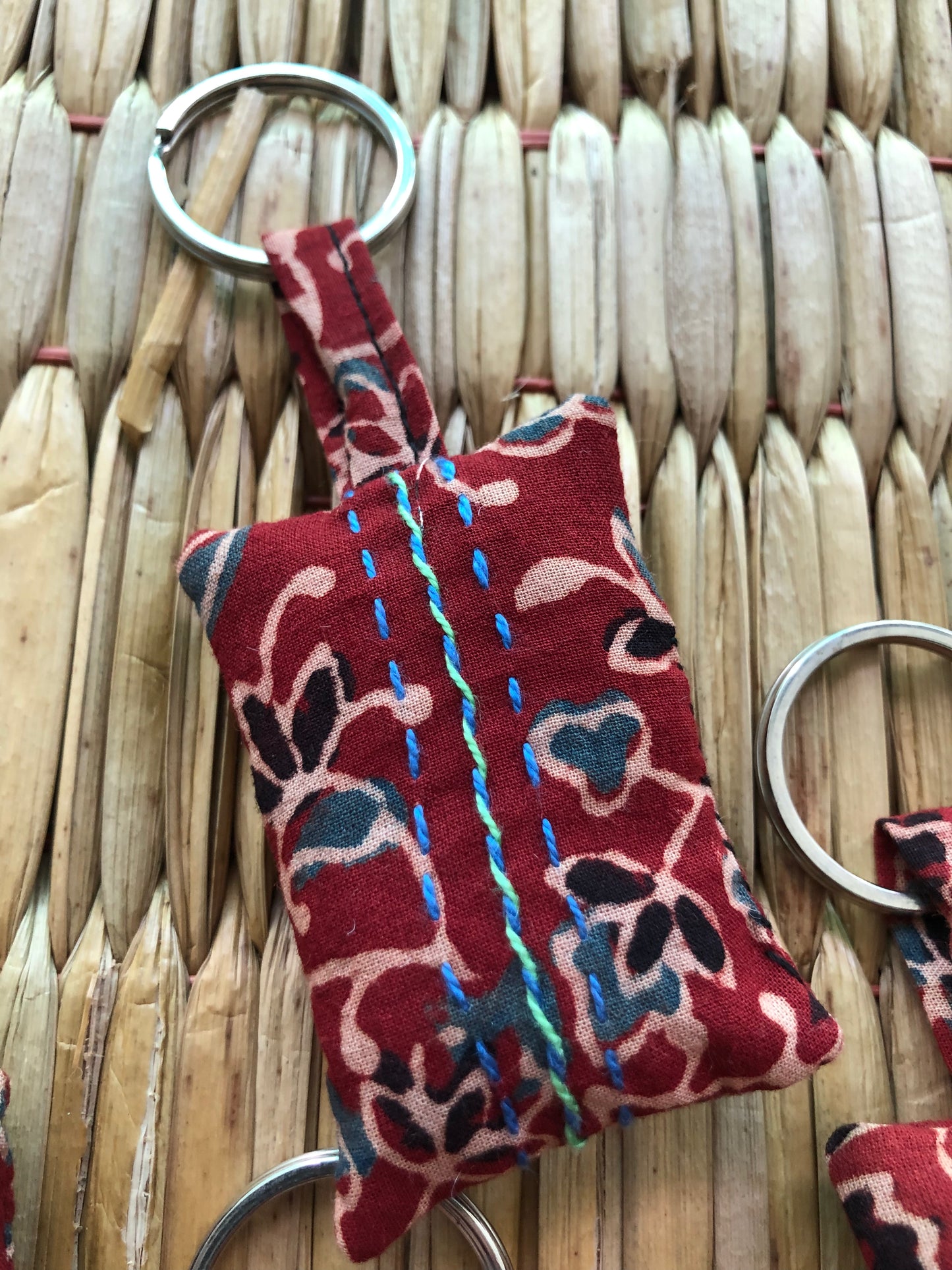 Hand-Embroidered Keychains/Bag Tags (Set of 4)