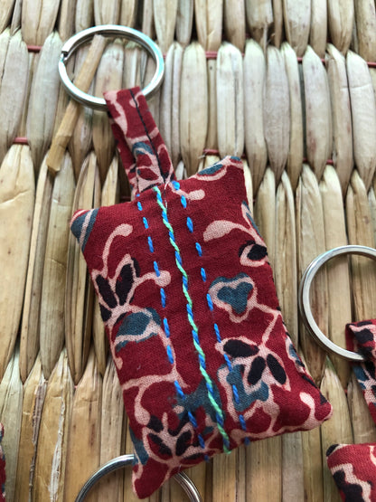 Hand-Embroidered Keychains/Bag Tags (Set of 4)