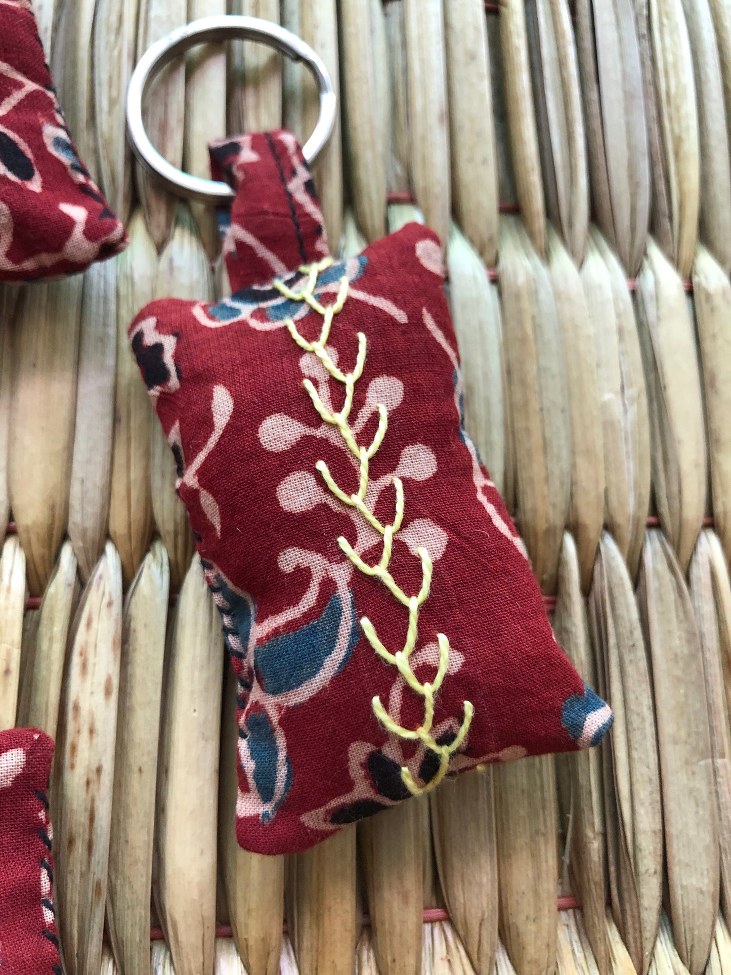 Hand-Embroidered Keychains/Bag Tags (Set of 4)