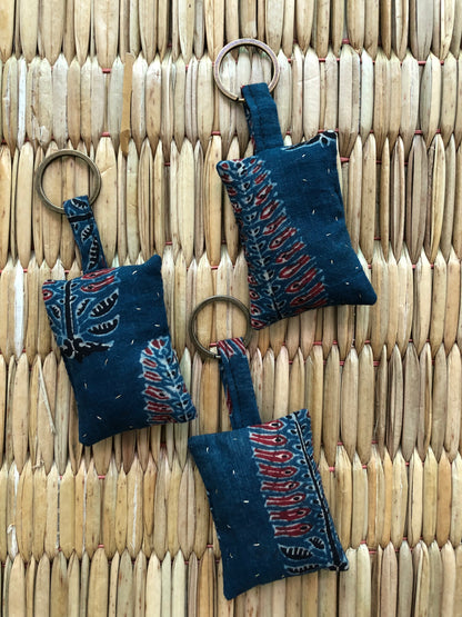 Hand-Embroidered Keychains/Bag Tags (Set of 3)