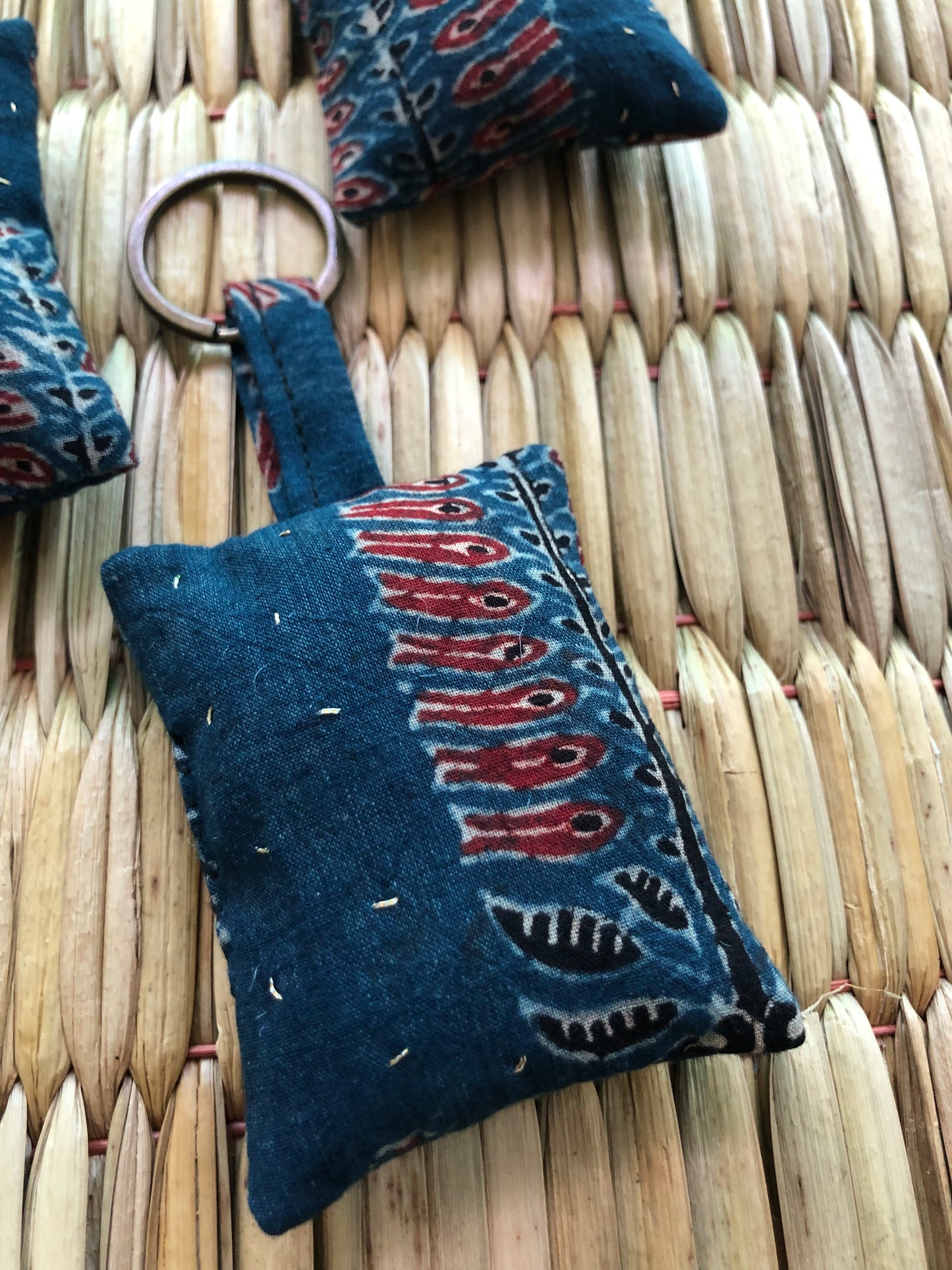 Hand-Embroidered Keychains/Bag Tags (Set of 3)