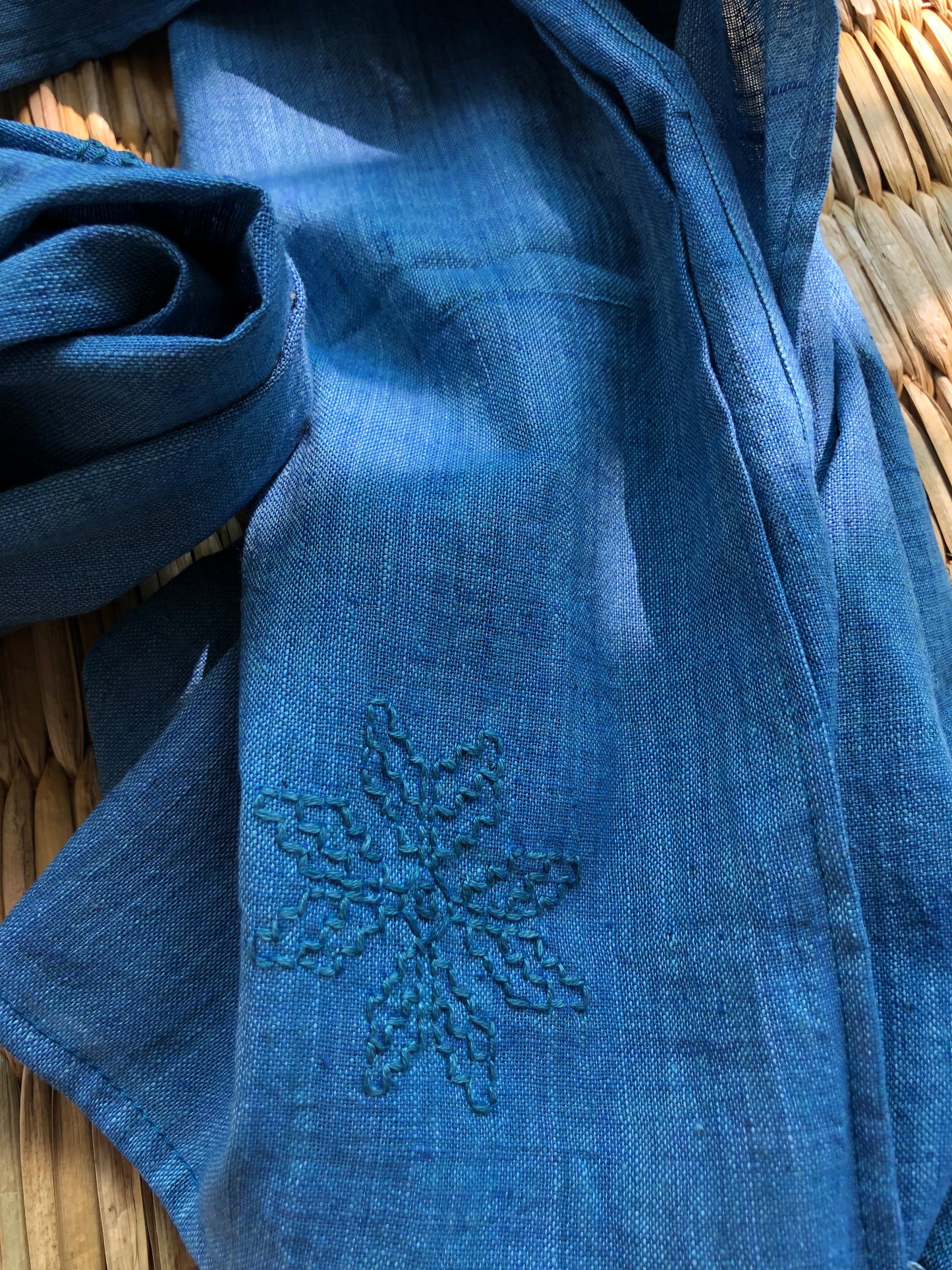 Khadi Stole with Kasuti Embroidery