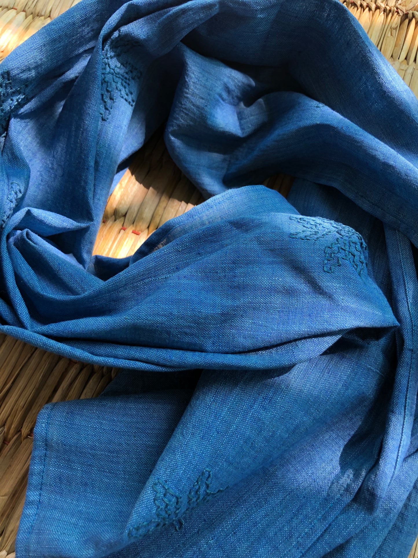 Khadi Stole with Kasuti Embroidery