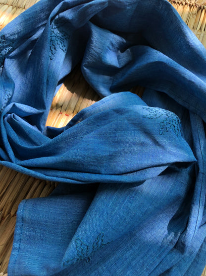 Khadi Stole with Kasuti Embroidery