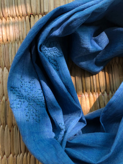 Khadi Stole with Kasuti Embroidery