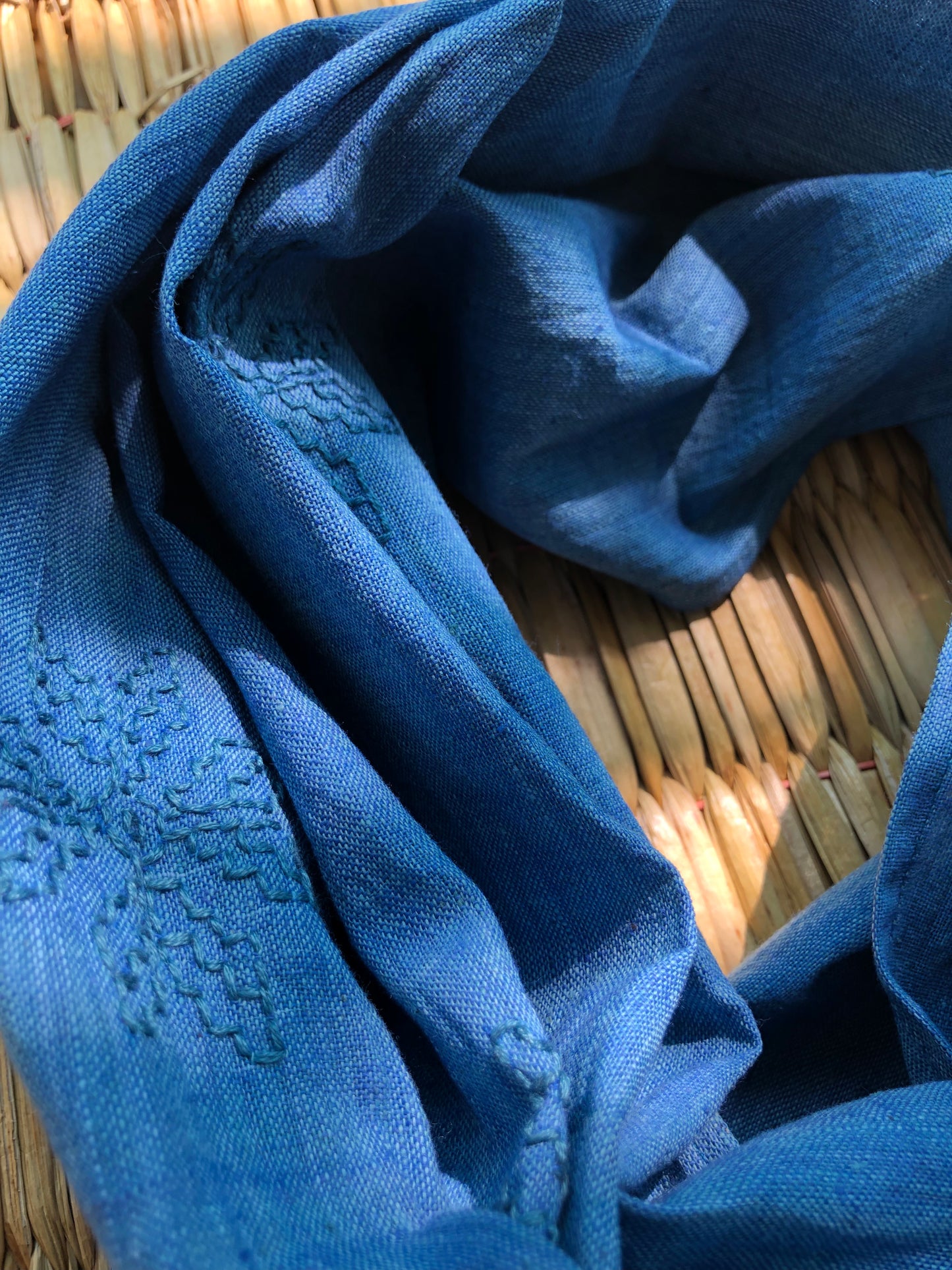 Khadi Stole with Kasuti Embroidery