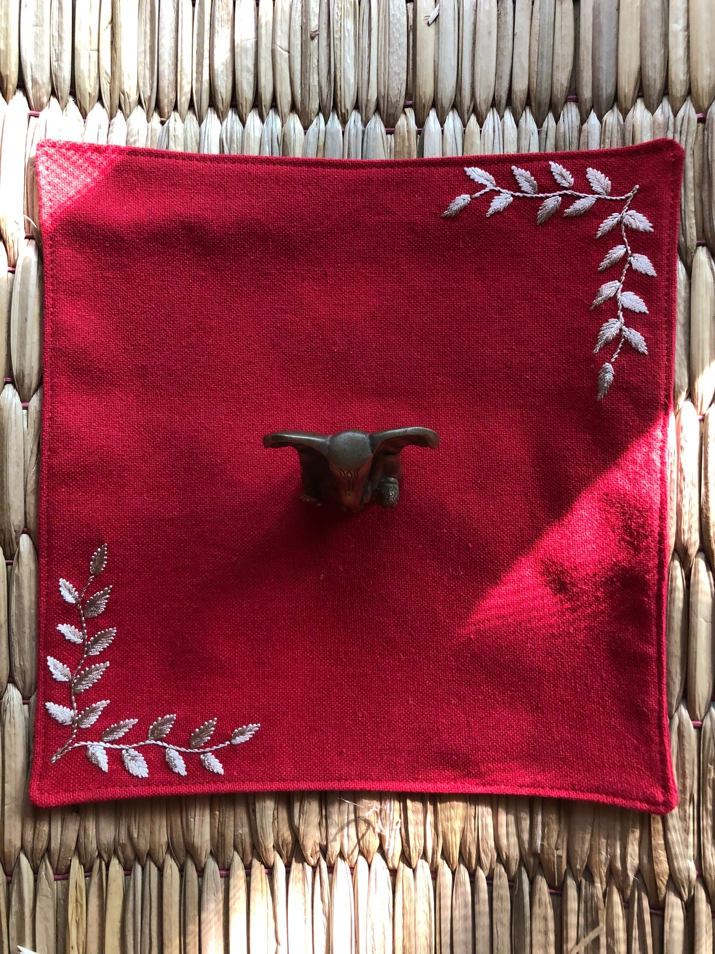 Red & Gold Puja Mat