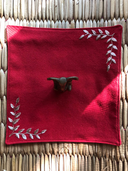 Red & Gold Puja Mat