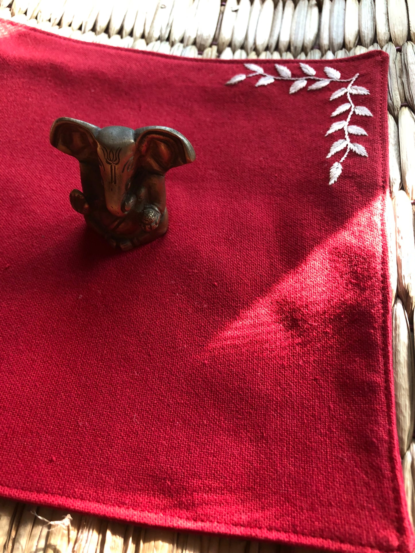 Red & Gold Puja Mat