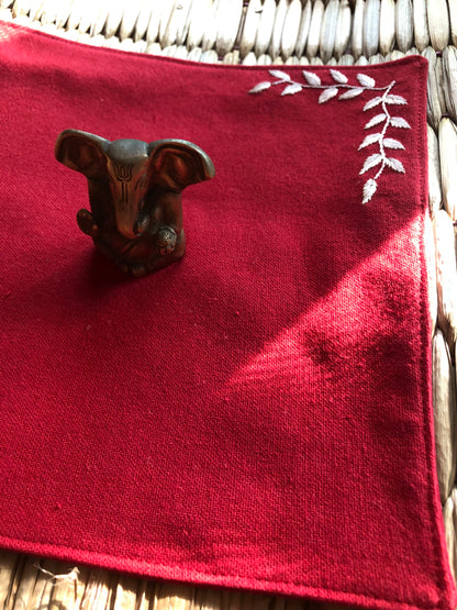 Red & Gold Puja Mat