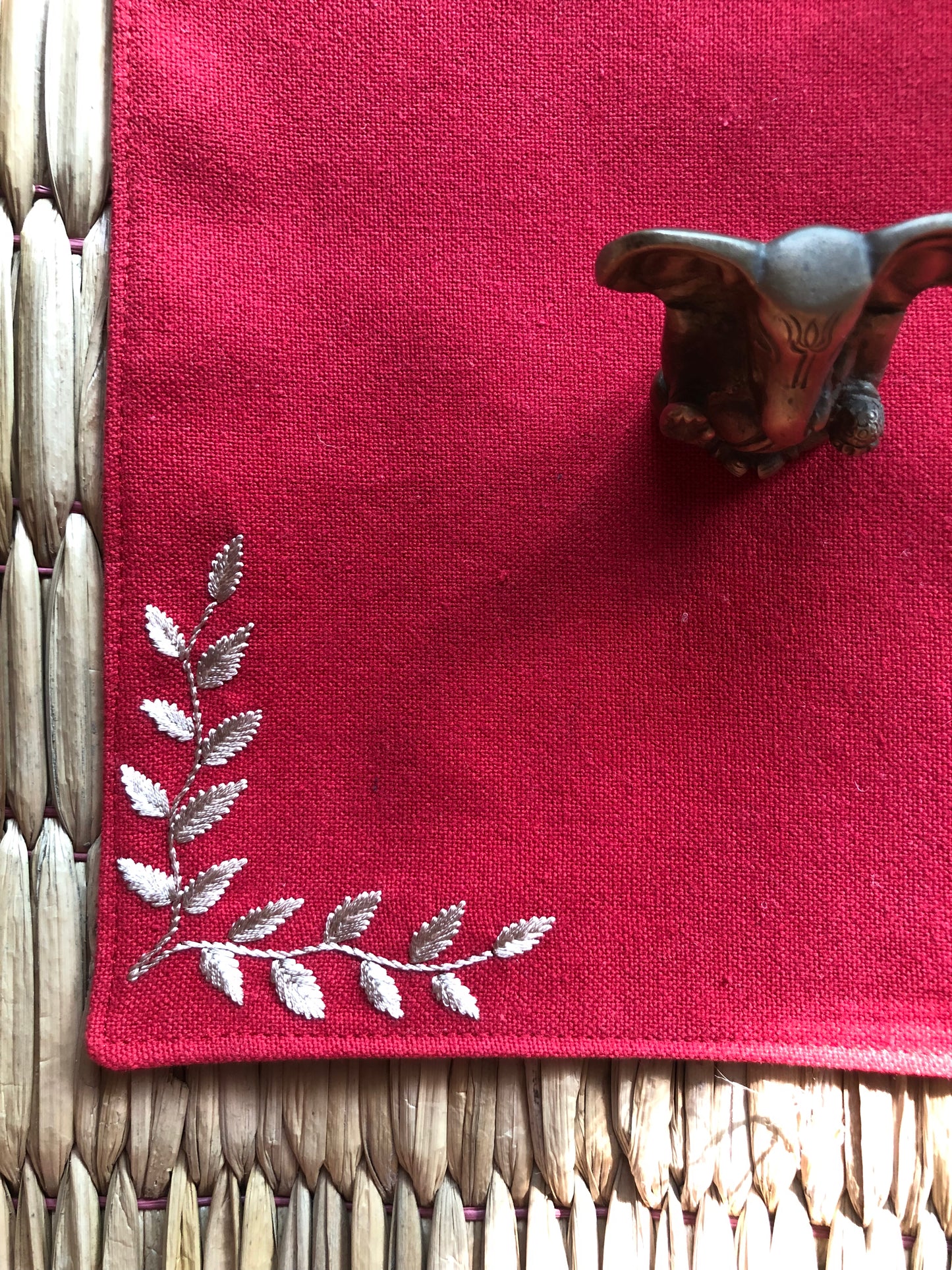Red & Gold Puja Mat