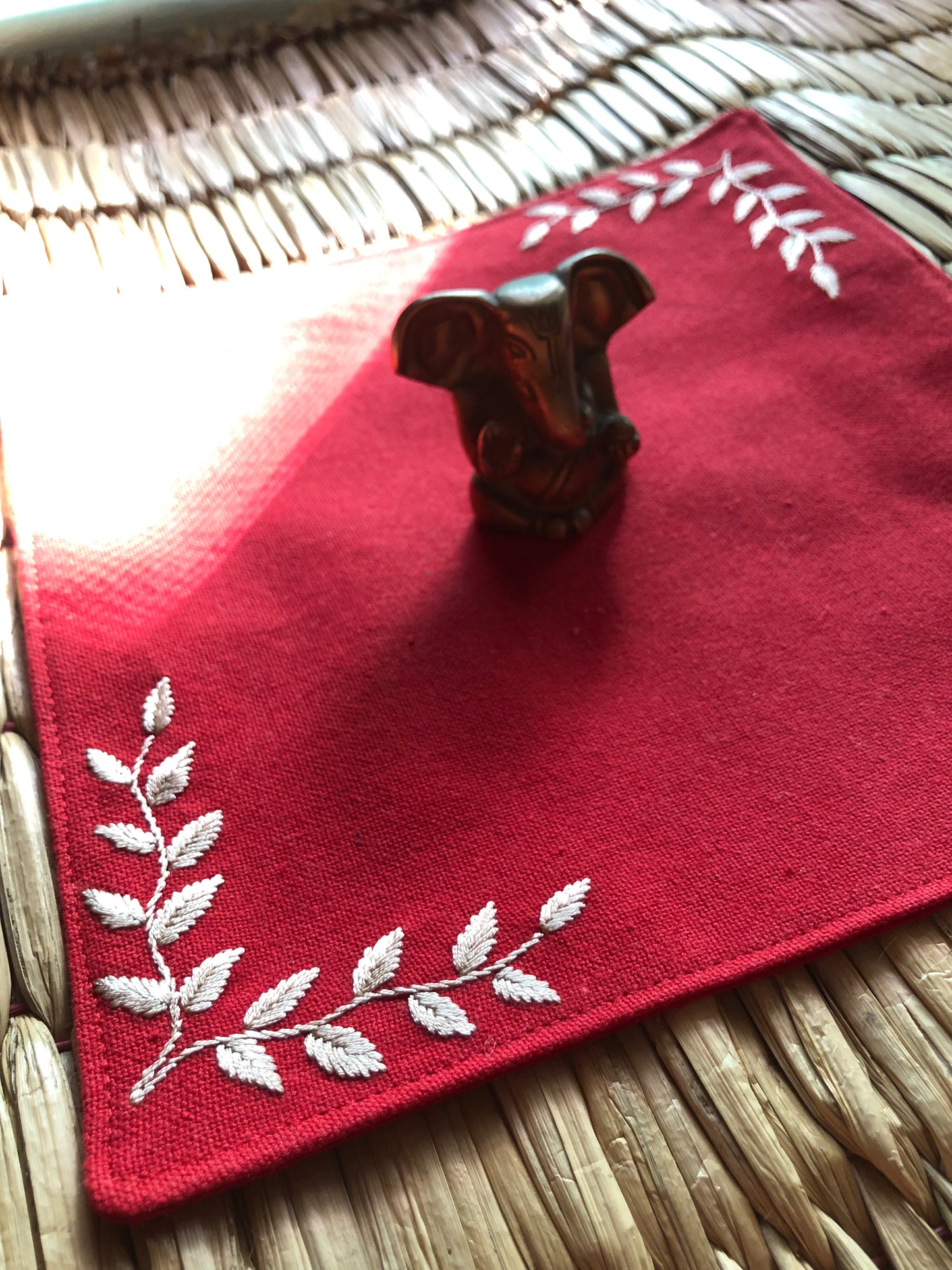 Red & Gold Puja Mat