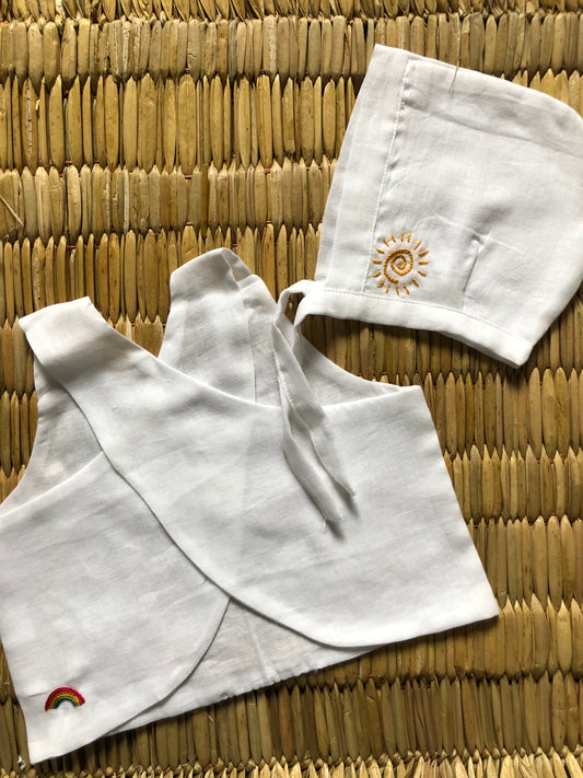 Muslin Jhabla & Bonnet Set